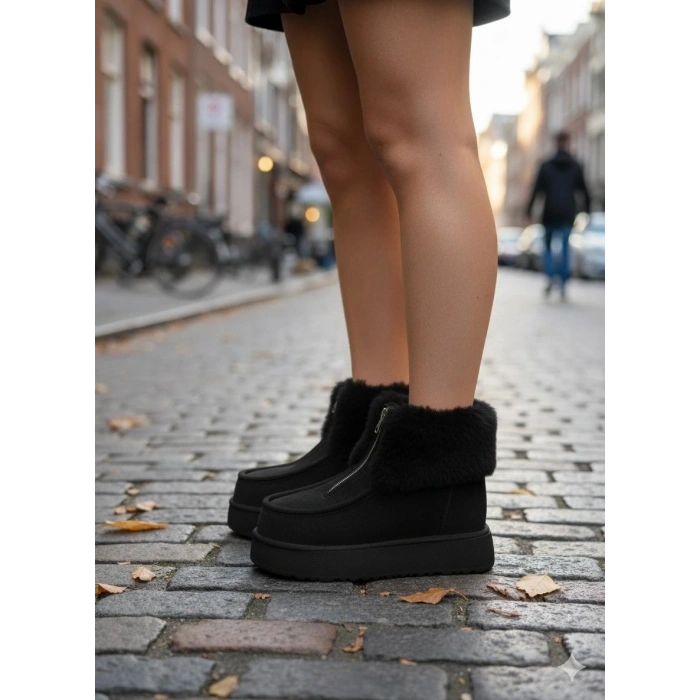 Zinya Siyah Süet Bot