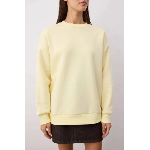 3 iplik şardonlu bisiklet yaka sweatshirt sarı