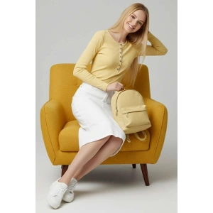 Çıtçıt Detaylı Bluz Sarı T4343