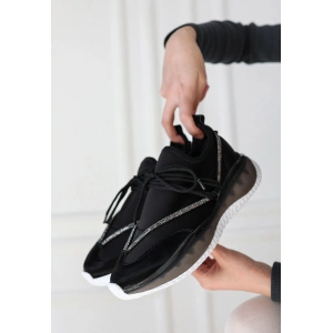 Liney Siyah Rugan Bağcıklı Spor Ayakkabı