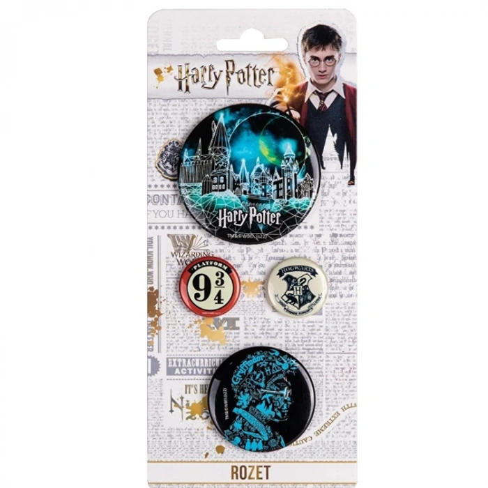 HARRY POTTER lLİSANSLI KARIŞIK BOY ROZET 4LÜ