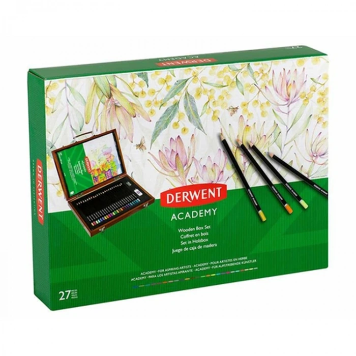DERWENT ACADEMY - KURUBOYA KALEM SETİ AHŞAP KUTU 27 PARÇA