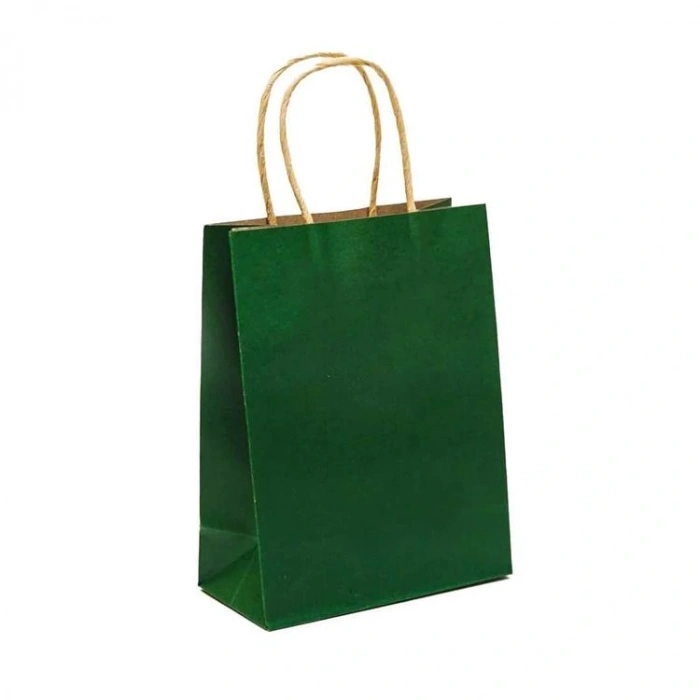 TEKNOPOİNT KARTON KRAFT KOYU YEŞİL HEDİYE ÇANTASI 18X24 - TEKLİ