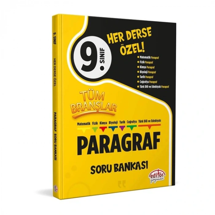 EDİTÖR 9. SINIF TÜM BRANŞLAR PARAGRAF SORU BANKASI