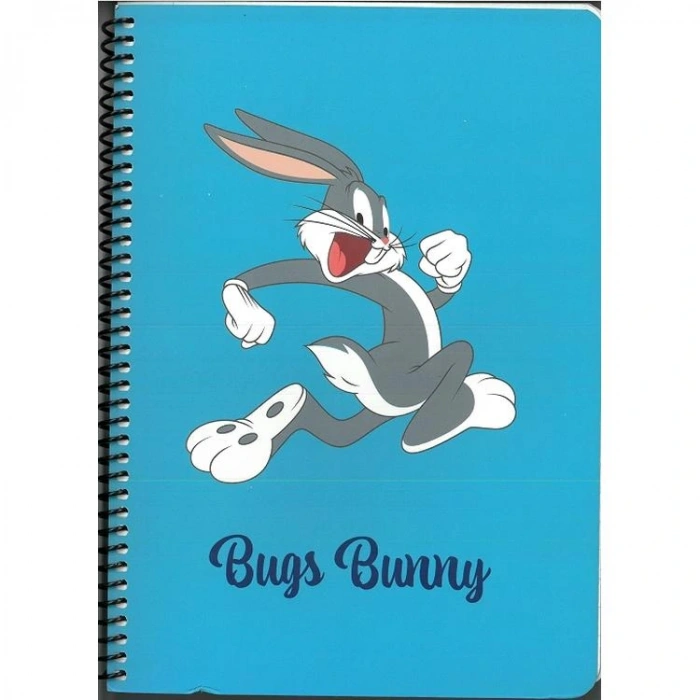 MABBELS 388166 BUGS BUNNY 17x24 SPİRALLİ KARTON KAPAK ÇİZGİLİ DEFTER
