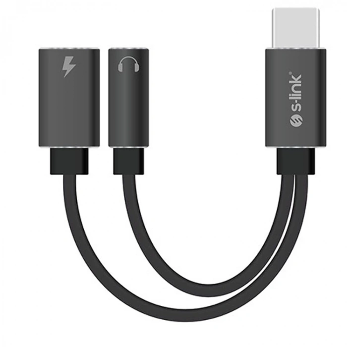 S-LİNK SL-TA45M GRİ METAL TYPEC TO 3.5 JACK + TYPEC ÇEVİRİCİ