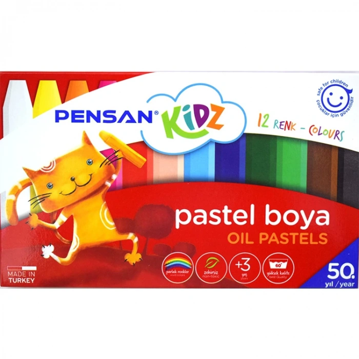PENSAN KİDZ PASTEL BOYA 12 RENK -PE98060PB12R