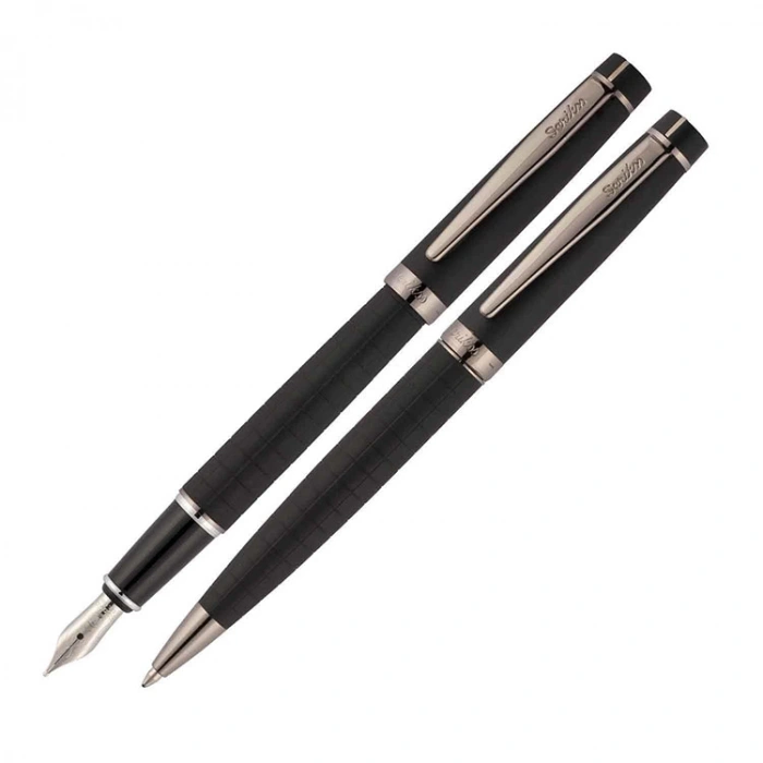 SCRIKSS 38 DOLMAKALEM+TÜKENMEZ KALEM MAT SİYAH KUTUDA