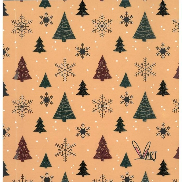 PRESTİJ 11X11 KARTON KAPAK SİMLİ YILBAŞI KAR TANESİ ÇAM AĞACI VERONA 56 YP ÇİZGİSİZ DEFTER