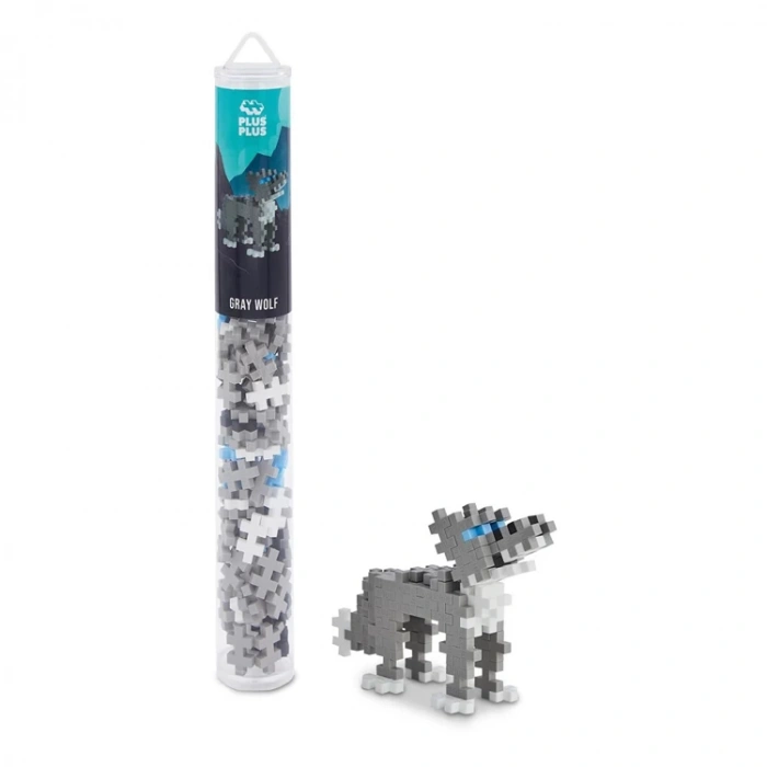 PLUS-PLUS 4274 GRAY WOLF MİNİ MİX BLOK PUZZLE YAPI SETİ 100 PARÇA TÜP