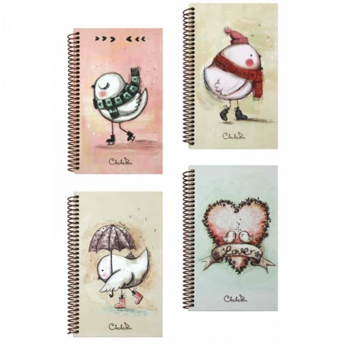 KESKİN 13x21 CİKCİKCAN SPRALLİ SERT KAPAK DEFTER  80 YP.ÇİZGİLİ