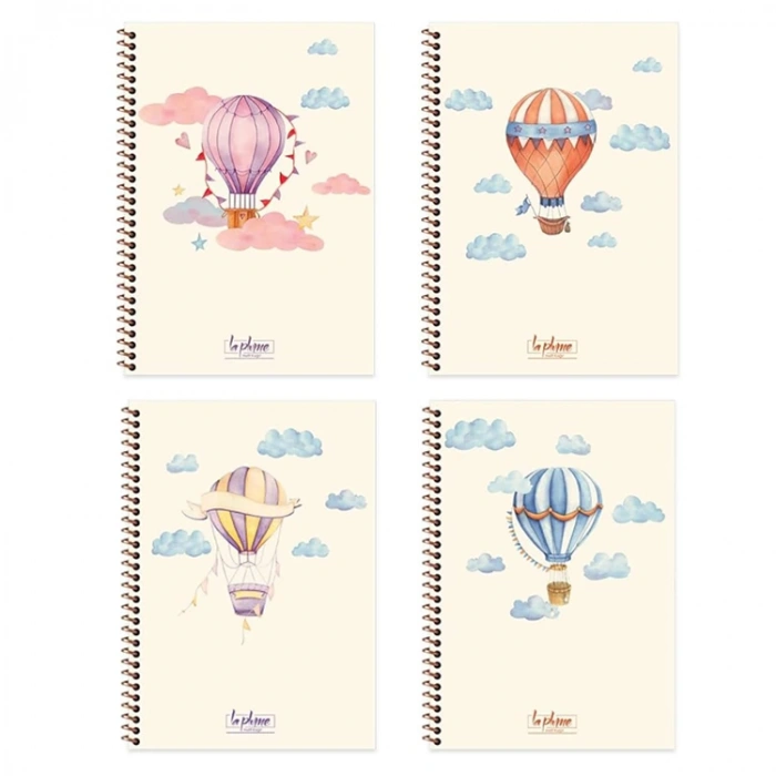 KESKİN 17x24 LA PLUME BALLOONS SPİRALLİ SERT KAPAK DEFTER 80 YP. ÇİZGİLİ