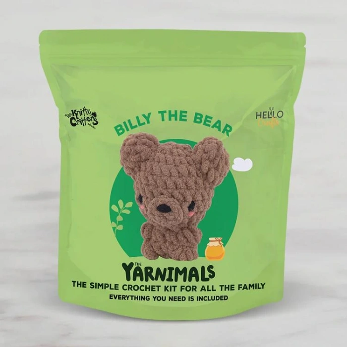 HELLO CRAFTS YN003 THE YARNIMALS CROCHET AMIGURUMI ÖRGÜ KİTİ -  BILLY THE BEAR AYI (1 SET)