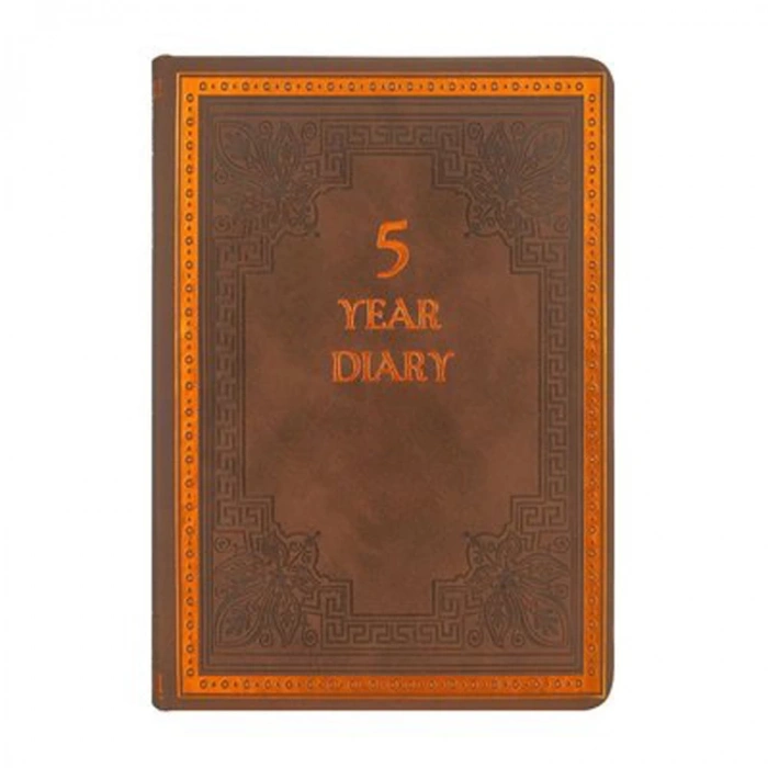 VICTORIAS JOURNALS 5525 OLD BOOK TARİHSİZ 5 YILLIK AJANDA 11.3x16.3 ÇİZGİLİ KAHVERENGİ