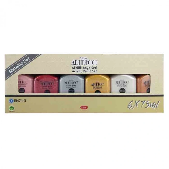 ARTDECO 070I-AS3 AKRİLİK  6x75ml SET METALİK RENKLER