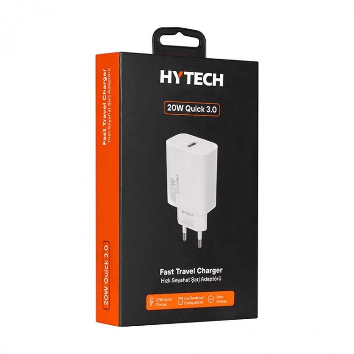 HYTECH HY-XT60 20W 3.0A HIZLI ŞARJ ADAPTÖRÜ SİYAH