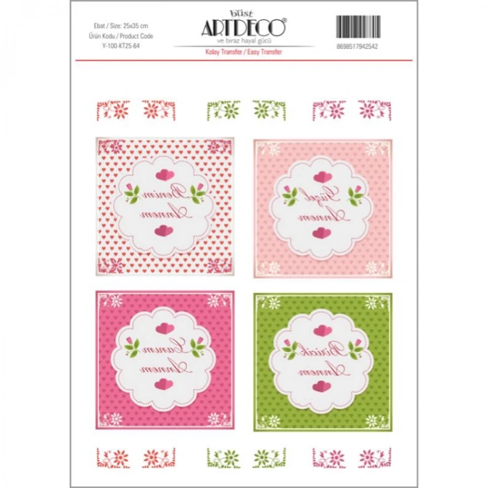 ARTDECO KOLAY TRANSFER 25X35CM DESEN NO:64