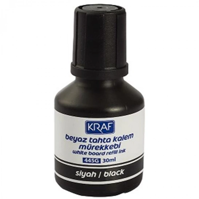 KRAF 445G  BEYAZ TAHTA KALEM MÜREKKEBİ SİYAH 30ML.