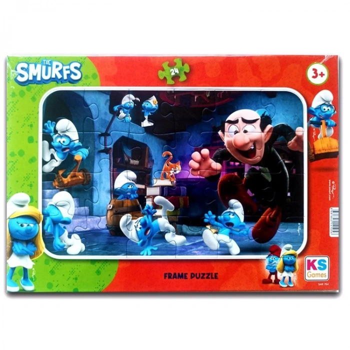 KS GAMES SMR 704 THE SMURFS FRAME YAPBOZ/PUZZLE 24 PARÇA  3+