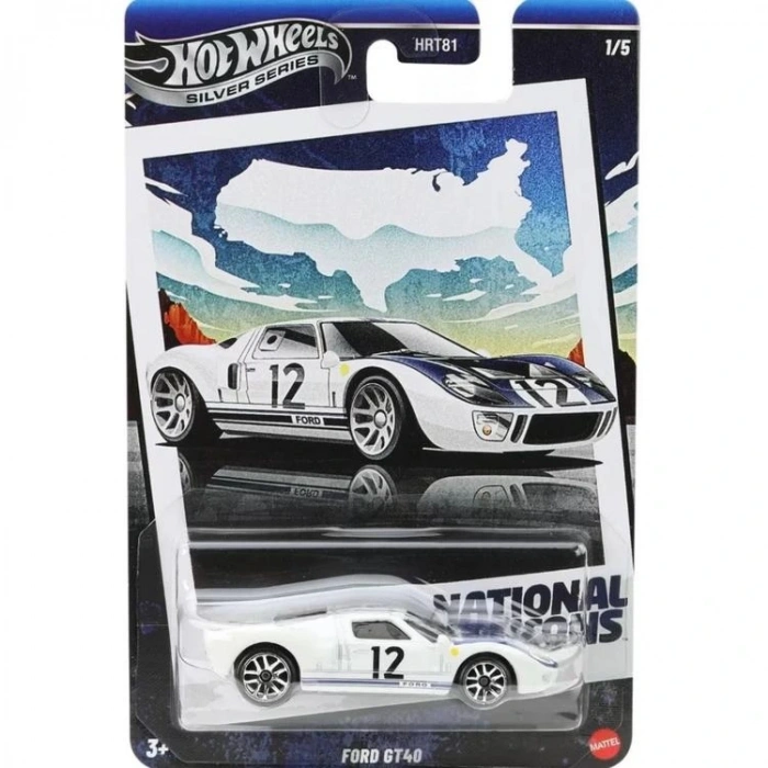 MATTEL HRT81/JBY87 HOT WHEELS SILVER SERIES VINTAGE FORD GT40 ARABA - TEKLİ