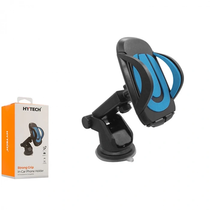 HYTECH HY-XH25 VANTUZ + BRAKETİ 360 DERECE SİYAH-MAVİ TELEFON TUTUCU