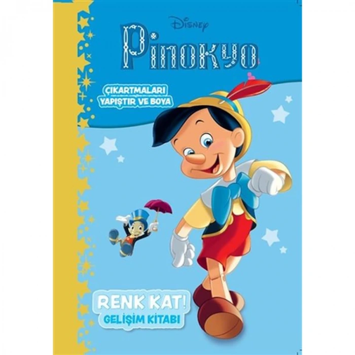 DİSNEY PİNOKYO RENK KAT! GELİŞİM KİTABI  ( ÇIKARTMALARI YAPIŞTIR VE BOYA)