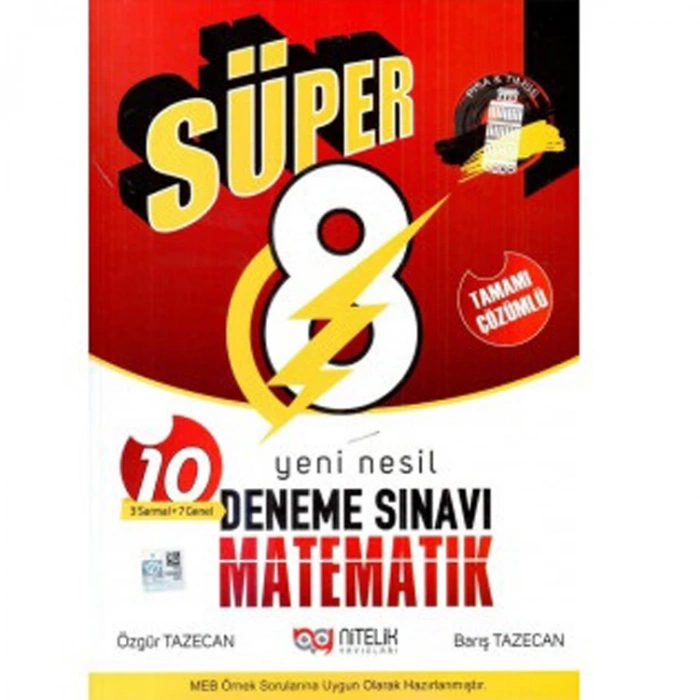 NİTELİK 8. SINIF MATEMATİK YENİ NESİL TAMAMI ÇÖZÜMLÜ SÜPER DENEME SINAVI