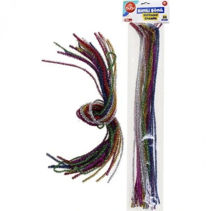 BU-BU SON004  SİMLİ ŞÖNİL 50 CM 20Lİ