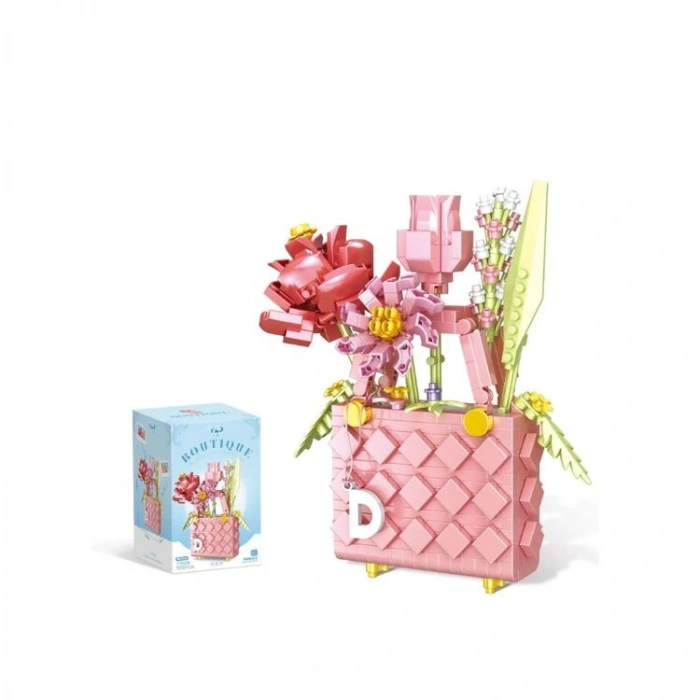 VAGONLIFE PANLOS YKO P1076 ÇANTA ÇİÇEK BUKETİ 572 PARÇA BLOCK OYUNCAK 6+