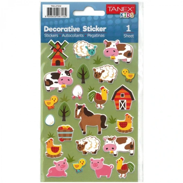 TANEX KIDS TNX-27202 DEKORATİF ETİKETLER - PUFFY ÇİFTLİK SERİSİ STICKER