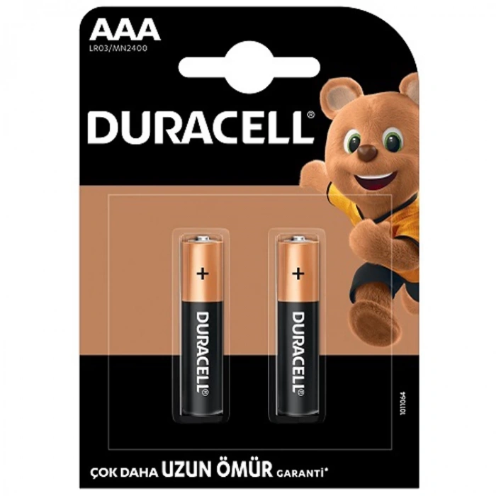 DURACELL AAA İNCE KALEM PİL 2Lİ KART