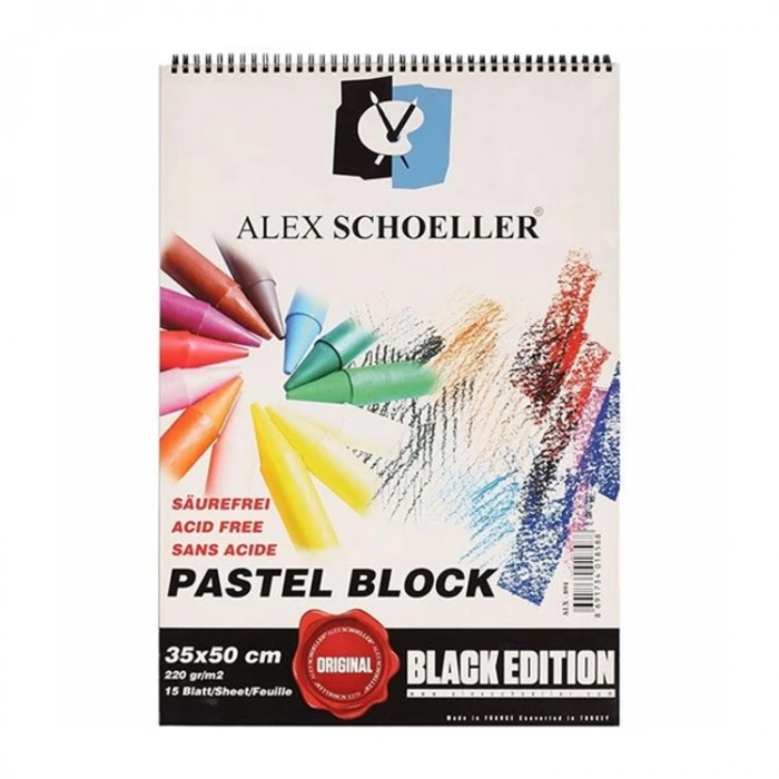 ALEX SCHOELLER SPİRALLİ PASTEL BLOCK RESİM DEFTERİ 35x50 220g 15YP. ALX-894