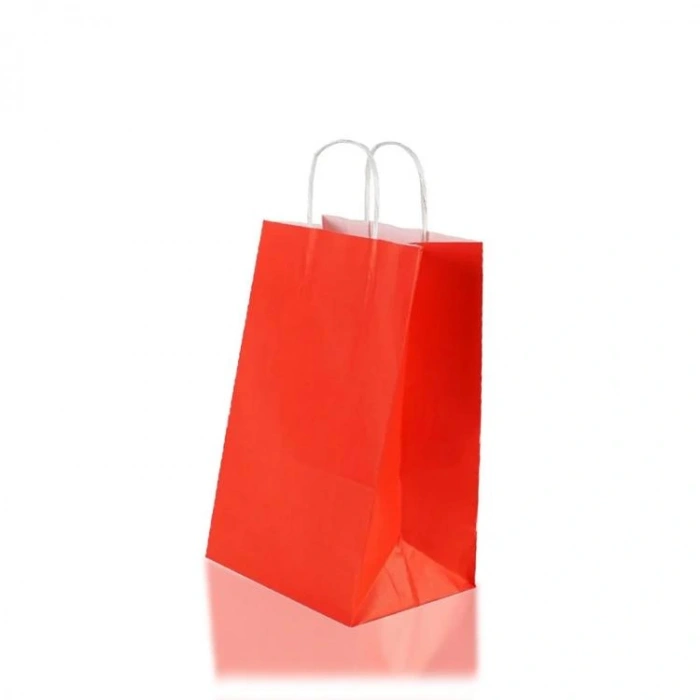 TEKNOPOİNT KARTON KRAFT KIRMIZI HEDİYE ÇANTASI 25X31 - TEKLİ