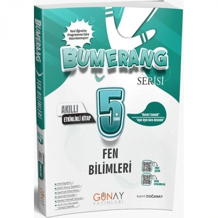 GÜNAY 5. SINIF BUMERANG  FEN BİLİMLERİ AKILLI ETKİNLİKLİ KİTAP SORU BANKASI