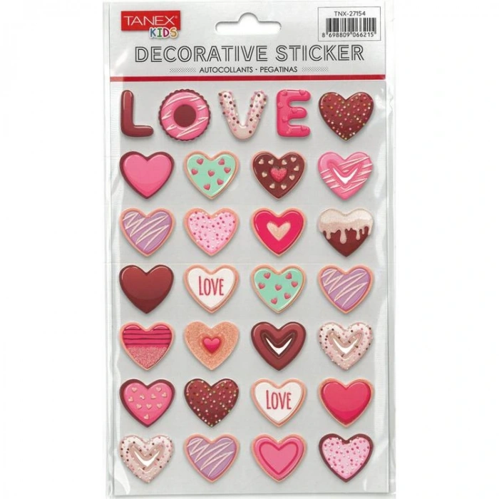 TANEX KIDS TNX-27154 DEKORATİF ETİKETLER - PUFFY EVA W/GLITTER SERİSİ STICKER - TEKLİ