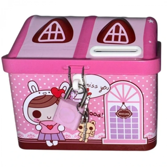 GİFTZEN S-23 EV ŞEKLİNDE KİLİTLİ METAL KUMBARA 3+ - TEKLİ