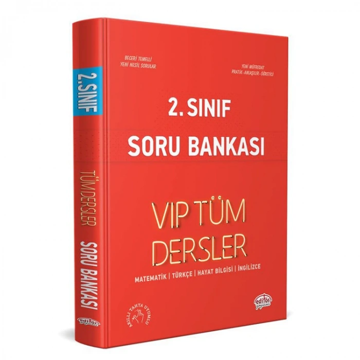 EDİTÖR 2.SINIF VIP TÜM DERSLER SORU BANKASI  KIRMIZI KİTAP