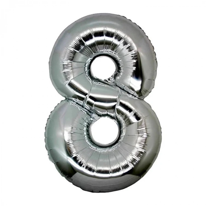 TEKNOPOİNT FOLYO  BALON 40 inç  RAKAM GÜMÜŞ  8  SEK-32