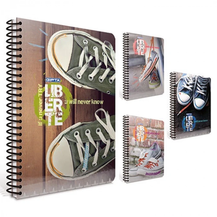 GIPTA LİBERTE SPİRALLİ OFS. PP KAPAK 80 YP. ÇİZGİLİ DEFTER 1749