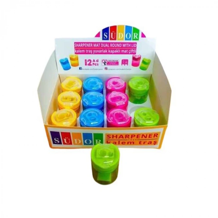 SÜDOR KT08 KALEM TRAŞ YUVARLAK KAPAKLI MAT ÇİFTLİ