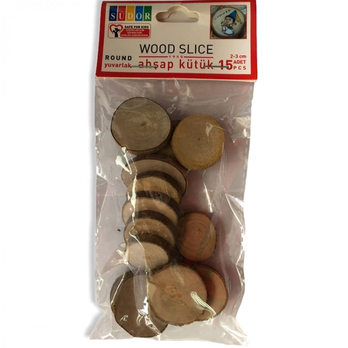 SÜDOR BS131 AHŞAP KÜTÜK 2-3 CM YUVARLAK 15 Lİ