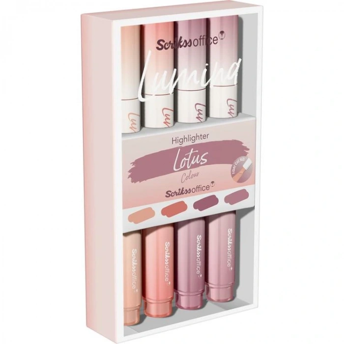 SCRIKSS OFFICE LUMINA FOSFORLU KALEM LOTUS COLOR SET 4LÜ