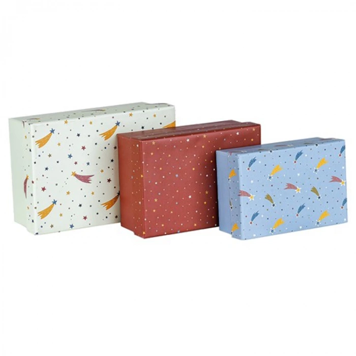 MİKRO MBX-4189-O RETRO STARS DİKDÖRTGEN HEDİYE KUTUSU 140x200x80 mm - TEKLİ