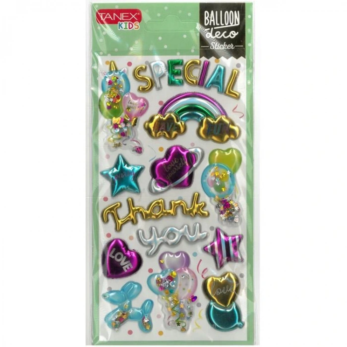TANEX KIDS TNX-26001 DEKORATİF ETİKETLER - PUFFY BALLON STICKER
