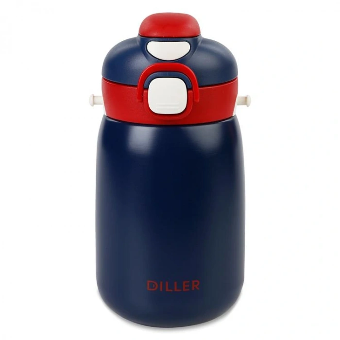 VAGONLİFE DILLER PASLANMAZ ÇELİK PİPETLİ/PİPETSİZ KULLANIM MATARA/TERMOS 9073 420ML BLUE