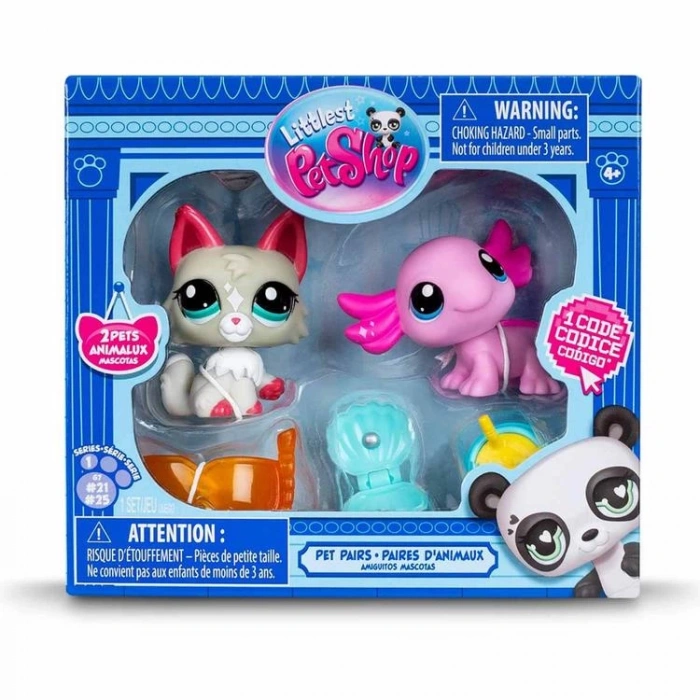 HASBRO 232ES 526 00527 LITTLES PET  SHOP PET PAİRS 2Lİ SET AKSOLOTL VE KEDİ  4+