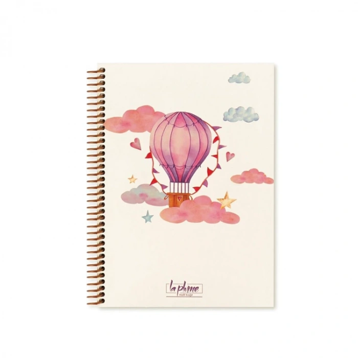 KESKİN 17x24 LA PLUME BALLOONS SPİRALLİ SERT KAPAK DEFTER 80 YP. KARELİ