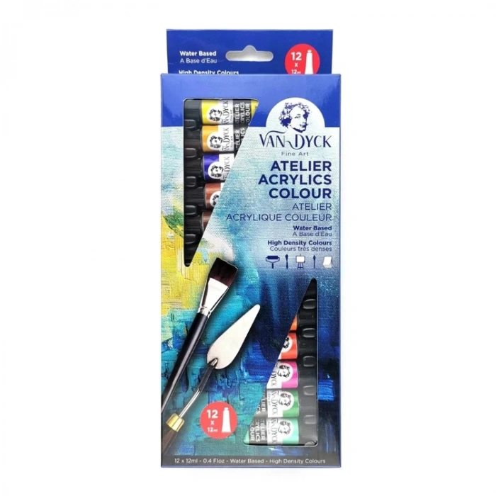 VAN DYCK VD384400 ATELIER AKRİLİK SET TÜP 12X12ml AKRİLİK BOYA