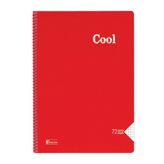 KESKİN COOL PP KAPAK SPİRALLİ DEFTER A4 72 YP. KARELİ