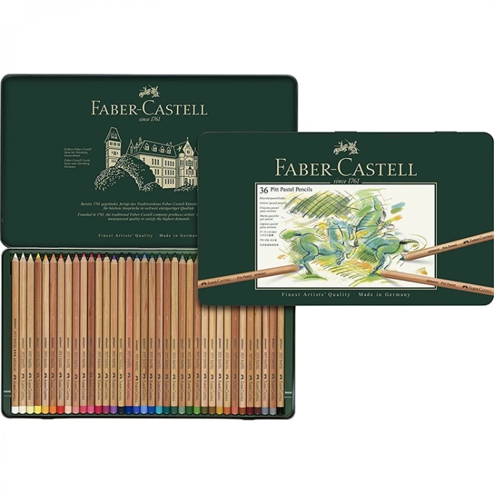 FABER CASTELL METAL KUTU PITT PASTEL BOYA KALEM SETİ 36 RENK